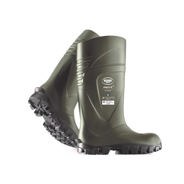 Bekina Unisex StepliteX Solidgrip Rubber Boots, Steel Toe, 15 in Height, Green, Men 5 / Women 7 XAN3P/9180AP531-05 - main
